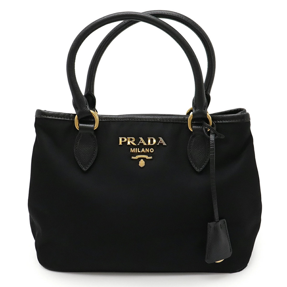Prada Tessuto handbag tote bag black Nero Black strap